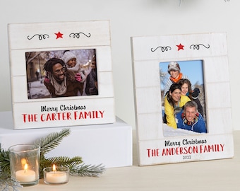 Farmhouse Christmas Personalized Wood Frame, Personalized Christmas Decor, Family Christmas Gift, Christmas Frame, Gifts for Christmas