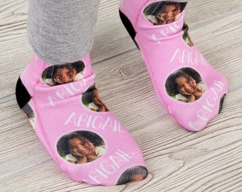 Girl's Personalized Toddler Photo Socks, Personalized Socks, Name Socks, Socks for Kids, Personalized Gifts for Kids, Gift for Girl