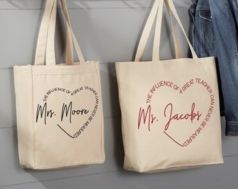 A Great Teacher Personalized Canvas Tote Bag, Teacher Bag, Teacher Tote, Teacher Gifts, Teacher Appreciation, Gifts for Her