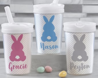 Pastel Bunny Personalized Sippy Cup – Easter Basket Stuffers – Easter Gifts for Boys – Kids Easter Gifts – Personalized Easter Gift