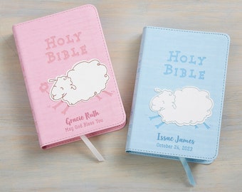 Woolly Lamb Personalized Children's Bible, Religious Gifts, Children's Religious Gifts, Kids Bibles