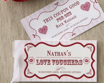 Create Your Own Personalized Vouchers Of Love, Personalized Love Coupons, Personalized Valentine's Day Gifts, Romantic Gifts