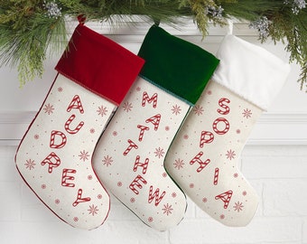 Candy Cane Lane Personalized Christmas Stocking, Personalized Christmas Decor, Custom Christmas Stockings, Christmas Decor
