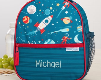 Space Embroidered Lunch Bag, Personalized Back to School Gifts, Gifts for Kids, Embroidery Gift, Kids Lunch Box, Personalized Lunch Box