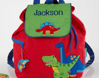 Red Dino Embroidered Kids Backpack, Personalized Back to School Gifts, Personalized Gifts for Kids, Embroidery Gifts,, Toddler Backpack