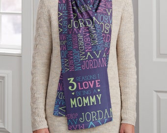 Reasons Why For Mom Personalized Women's Fleece Scarf, Gifts for Mom, Personalized Christmas Gifts, Gifts for Mother's Day