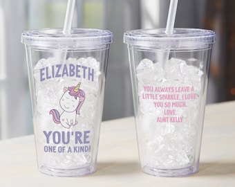 You're One of A Kind Personalized Valentine's Day Insulated Acrylic Tumbler – Tumbler With Straw – Custom Tumbler – Gifts for Kids