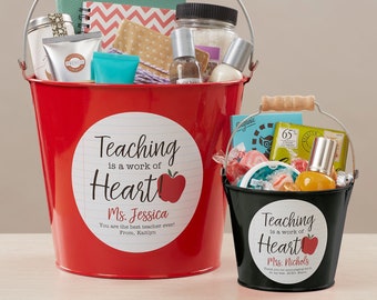 Inspiring Teacher Personalized Metal Bucket, Teacher Appreciation Gift, Teacher Gifts, Back To School, Teacher Gift Basket