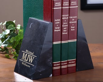 Executive Monogram Marble Bookends, Professional Gifts, Personalized Gifts for Professionals