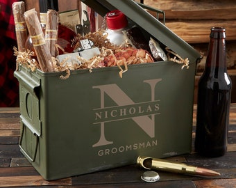 Lavish Groomsman Personalized Ammo Box, Groomsmen Gifts, Gifts for Men, Father's Day Gifts, Personalized Gifts for Dad