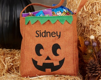 Jack-O'Lantern Personalized Halloween Treat Bag, Custom Treat Bags, Custom Halloween for Kids, Personalized Halloween Bags, Custom Halloween