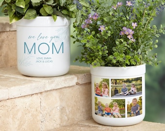 Her Memories Photo Collage Personalized Outdoor Flower Pot, Personalized Gift for Her, Mother's Day Gift, Gift for Grandma, Flower Pot