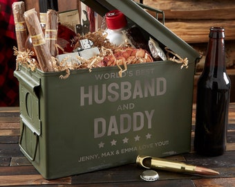 Friend, Husband, Daddy Personalized Ammo Box, Groomsmen Gifts, Gifts for Men, Father's Day Gifts, Grandpa Gift, Personalized Gifts for Dad