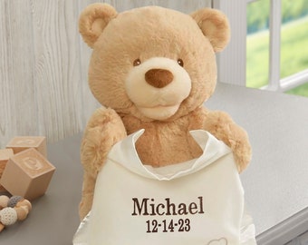 Embroidered Peek-A-Boo Gund® Bear, Personalized Baby Gifts, Baby Shower Gifts