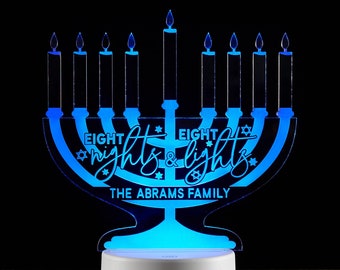 Hanukkah Menorah Personalized LED Sign, Personalized Night Light, Personalized Gift, Hanukkah, Hanukkah Gifts, Hanukkah Decorations