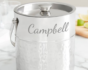 Classic Celebrations Engraved Hammered Metal Ice Bucket, Gifts for Wedding, Personalized Home Decor, Housewarming Gift, Valentine's Day Gift