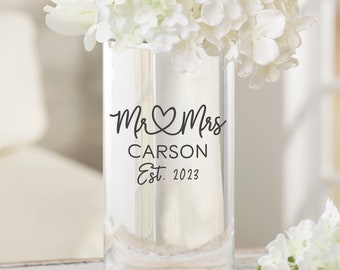 Infinite Love Personalized Wedding Glass Vase, Wedding Gifts, Personalized Anniversary Gift, Couples Gifts, Personalized Wedding Vase