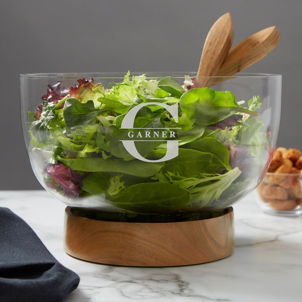 Lavish Last Name Personalized Salad Serving Bowl, Personalized Serving Bowls, New Home Gift, Gifts for Couples, Custom Decorative Bowl