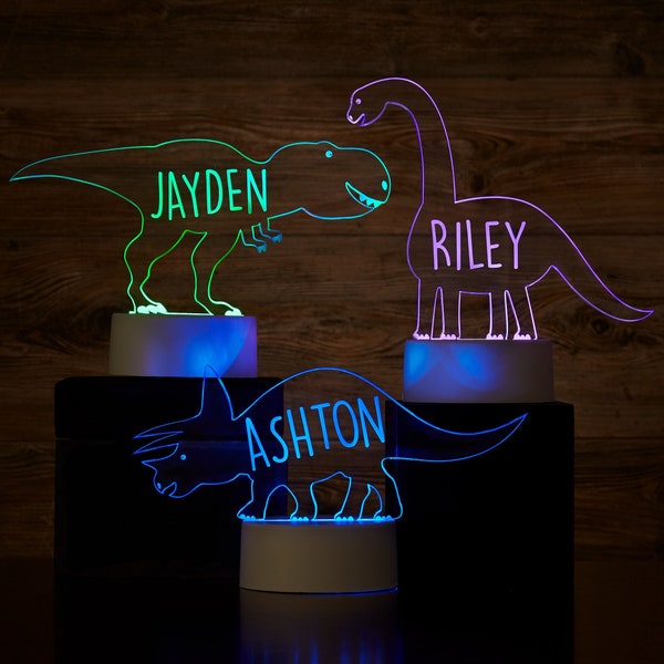 Dinosaur Personalized LED Sign, Kids Room Decor, Kids Birthday, Night Light for Kids, Dinosaur Light, Custom Night Light, Personalized Gift