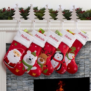 Personalized Santa Claus Lane Stocking, Family Christmas Stocking, Personalized Stocking, Custom Christmas Stocking, Family Stocking