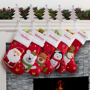 Personalized Santa Claus Lane Stocking, Family Christmas Stocking, Personalized Stocking, Custom Christmas Stocking, Family Stocking