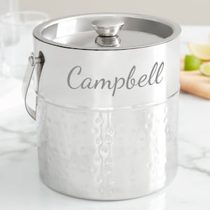 Classic Celebrations Engraved Hammered Metal Ice Bucket, Gifts for Wedding, Personalized Home Decor, Housewarming Gift, Valentine's Day Gift