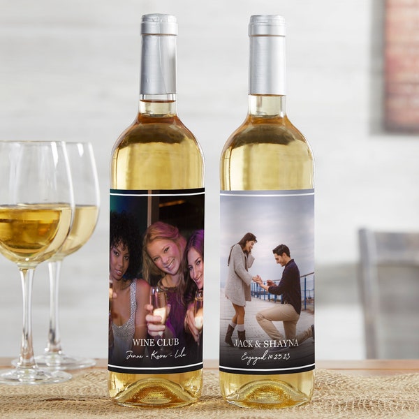 Photo Message Wine Bottle Label, Valentine's Day, Custom Wine Label, Wine Bottle Sticker, Wine Gift, Wine Lover, Bridesmaid Gift