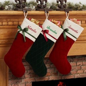 Winter Classic Personalized Quilted Stocking, Personalized Christmas Stockings, Custom Christmas Stockings, Personalized Holiday Stockings