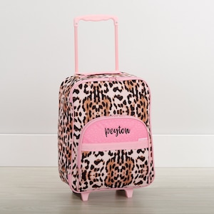 Leopard Print Personalized Kids Rolling Luggage by Stephen Joseph, Gifts for Kids, Travel Bag, Personalized Luggage