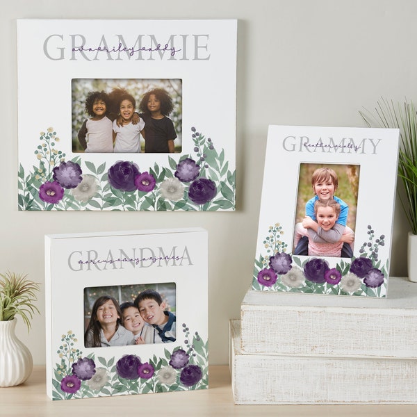 Floral Love Grandma Personalized Frames, Personalized Mother's Day Gifts, Gifts for Grandma, Personalized Gift for Her, Photo Frame
