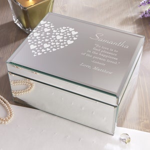 Love Is Kind Engraved Mirrored Large Storage Box, Gifts for Her, Romantic Gifts