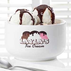 Ice Cream Parlor Personalized 14 oz. Ice Cream Bowl, Personalized Gifts for Kids, Cereal Bowl, Snack Bowl, Kid Gifts, Gifts for Kids