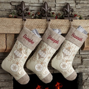 Elegant Charm Personalized Christmas Stocking, Custom Christmas Stockings, Christmas Home Decor, Personalized Holiday Stockings, Family Gift