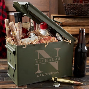 Lavish Groomsman Personalized Ammo Box, Groomsmen Gifts, Gifts for Men, Father&#39;s Day Gifts, Personalized Gifts for Dad