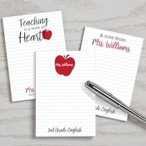 Inspiring Teacher Personalized Mini Notepad Set of 3, Teacher Gift, Teacher Appreciation, Back to School, Custom Teacher Gifts
