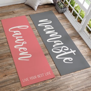 Scripty Style Personalized Yoga Mat, Gifts for Her, Yoga Accessories