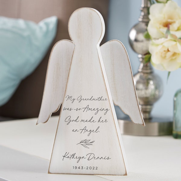 So Amazing God Made An Angel Personalized Memorial Wood Angel, Memorial Gifts, Wooden Keepsake, Personalized Sympathy Gifts
