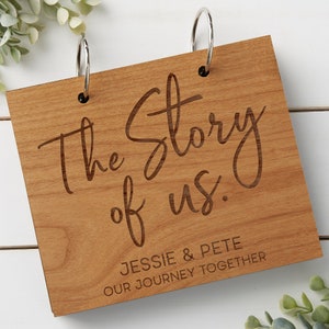 The Story Of Us Personalized Natural Wood Photo Album, Couples Gift, Romantic Gift, Wedding Gift, Valentines Day, Anniversary, Photo Gift