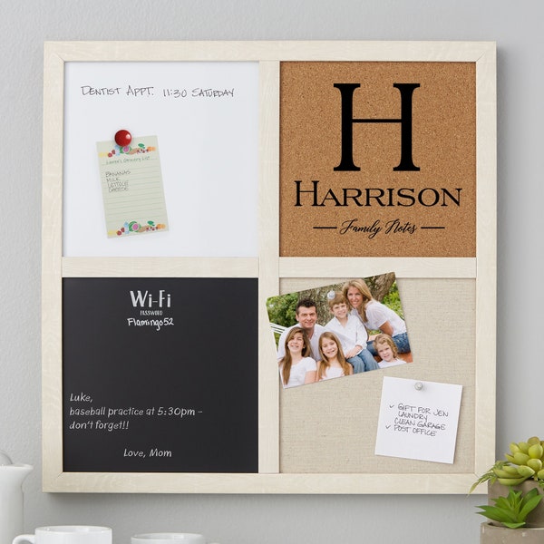 Family Name Personalized Multi-Purpose Memo Board, Gifts for Family, Housewarming Gifts