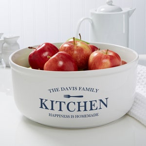 Family Market Personalized Serving Bowl, Housewarming Gifts, Custom Kitchen Gifts