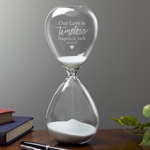 Timeless Love Personalized Sand Hourglass, Anniversary Gifts, Anniversary Keepsakes, Romantic Gift, Valentines Day, Couples Gift