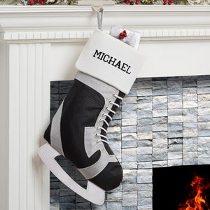 Hockey Skate Personalized Stocking, Christmas Stocking, Personalized Christmas Stocking, Custom Stocking, Sports Stocking, Hockey Stocking