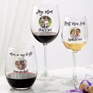 Photo Message For Her Personalized Wine Glass, Gifts for Mom, Custom Wine Glass, Gifts for Her, Mom Gift, Personalized Gifts for Mom