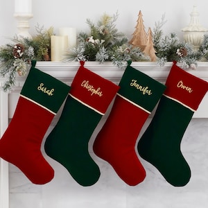 Classic Elegance Personalized Christmas Stocking, Custom Christmas Stocking, Personalized Holiday Stocking, Christmas Gift, Name Stocking