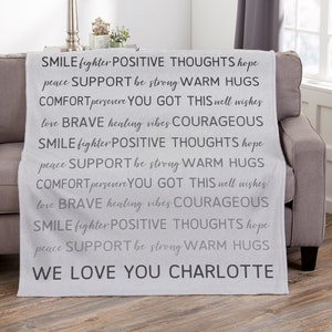 Words of Encouragement Personalized Blanket, Personalized Support Blanket, Cancer Support, Illness Support