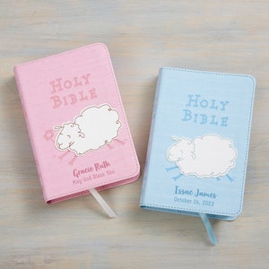 Woolly Lamb Personalized Children&#39;s Bible, Religious Gifts, Children&#39;s Religious Gifts, Kids Bibles