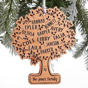 Family Tree Of Life Personalized Wood Ornament, Custom Family Ornaments, Gifts for Christmas, Custom Christmas Ornaments, Christmas Decor