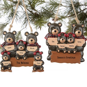 Holiday Bear Family© Personalized Ornament, Gifts for Christmas, Christmas Ornaments, Family Personalized Christmas Ornaments