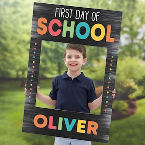 First Day of School Personalized Photo Frame Prop, Gifts for Kids, First Day of School Board, School Sign, School Photo Prop, Back To School