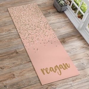 Sparkling Name Personalized Yoga Mat, Yoga Accessories, Gifts for Her image 1